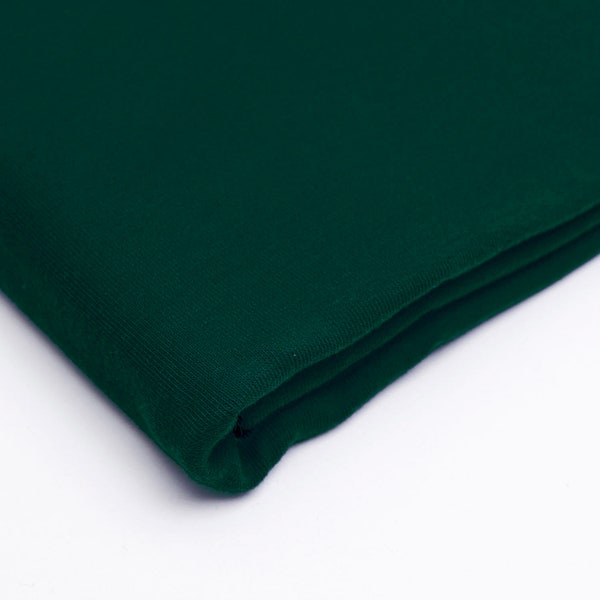 Tissu UNI Sweat French Terry vendu au mètre sweat d'été vert bouteille 170 cm de large