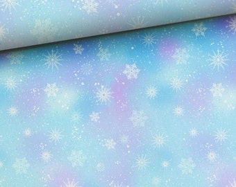Fabric Sweat French Terry Summer Sweat Snow Stars Ice Princess Snow Queen Frozen 165 cm wide
