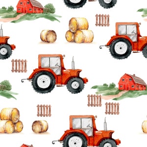 Pre-order! Cotton fabric vehicles car farm tractor farm from 50 cm