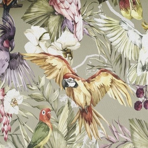Pre-order! Fabric Cotton Sold by the Meter Patchwork Parrot Birds Exotic Animals 155 cm wide