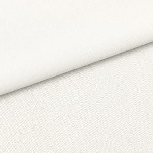 May include: Close-up of a white fabric with a textured surface. The fabric is folded diagonally, revealing a smooth, ribbed texture on one side and a more textured, slightly bumpy surface on the other. The color is a bright, clean white.