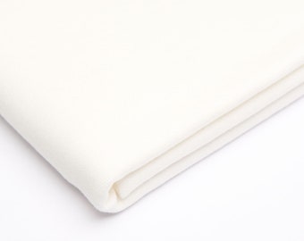 Tela UNI Jersey Algodón Jersey Single Jersey Liso Crema Crudo Lana Blanco 180 cm extra ancho