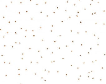 Fabric Sweat French Terry Summer Sweat small gold dots on white from 50 cm