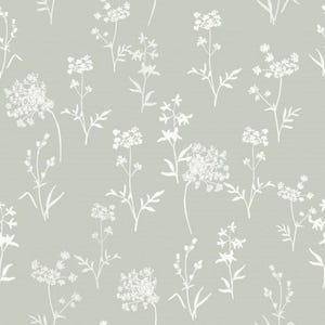 Cotton cotton fabric woven fabric floral branches delicate grasses meadow flowers leaves pastel green from 50 cm