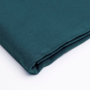 Fabric UNI cuffs slightly ribbed Blue Azure Blue Petrol 110 cm Extra wide in tube x 25 cm