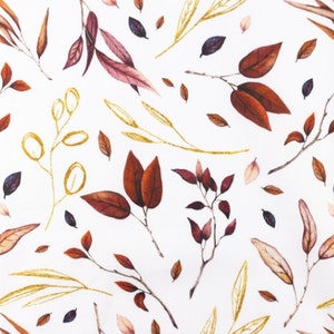 Tissu en coton coton vrilles florales feuilles à partir de 50 cm