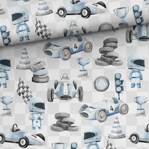 Fabric Jersey Cotton Jersey Car Vehicles Race Racing Car from 50 cm