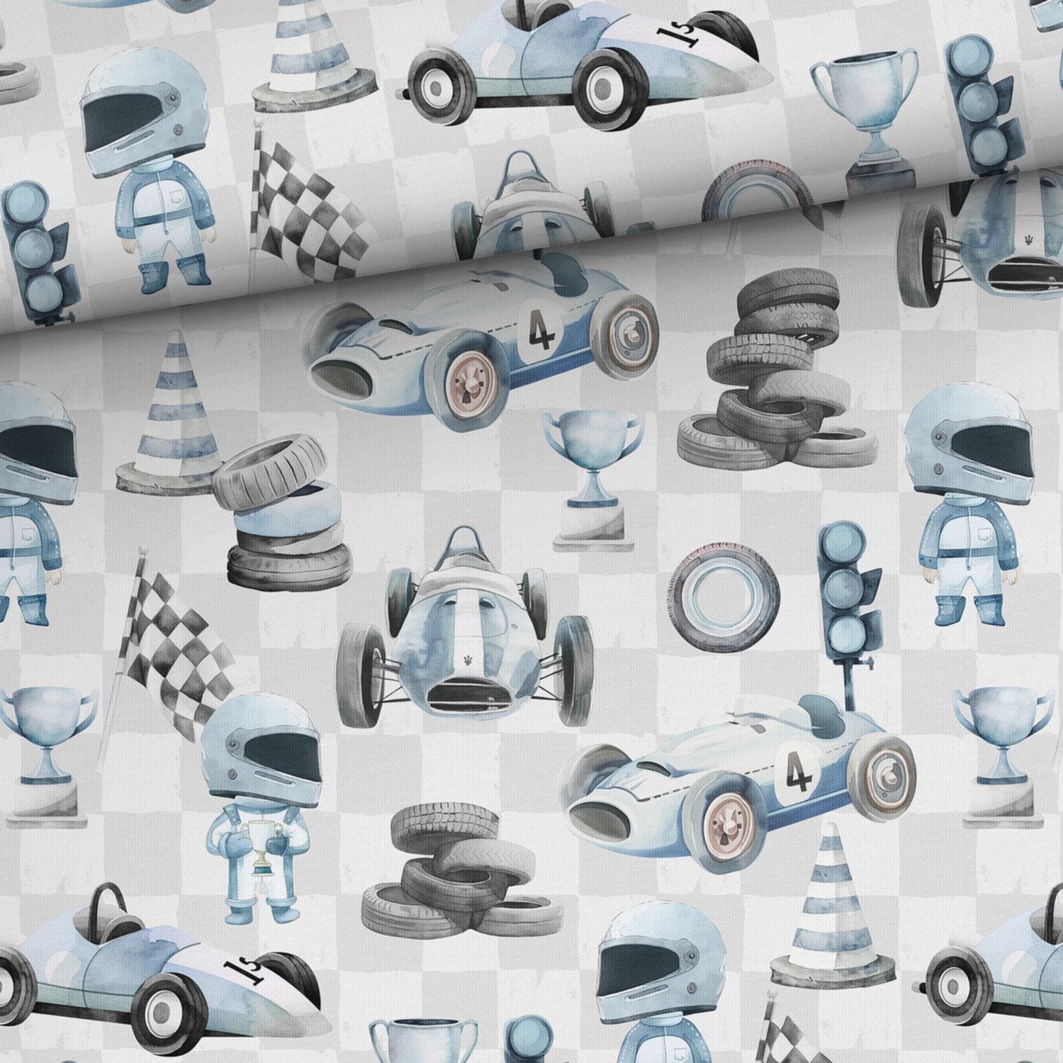 Fabric Jersey Cotton Jersey Car Vehicles Race Racing Car from 50 cm