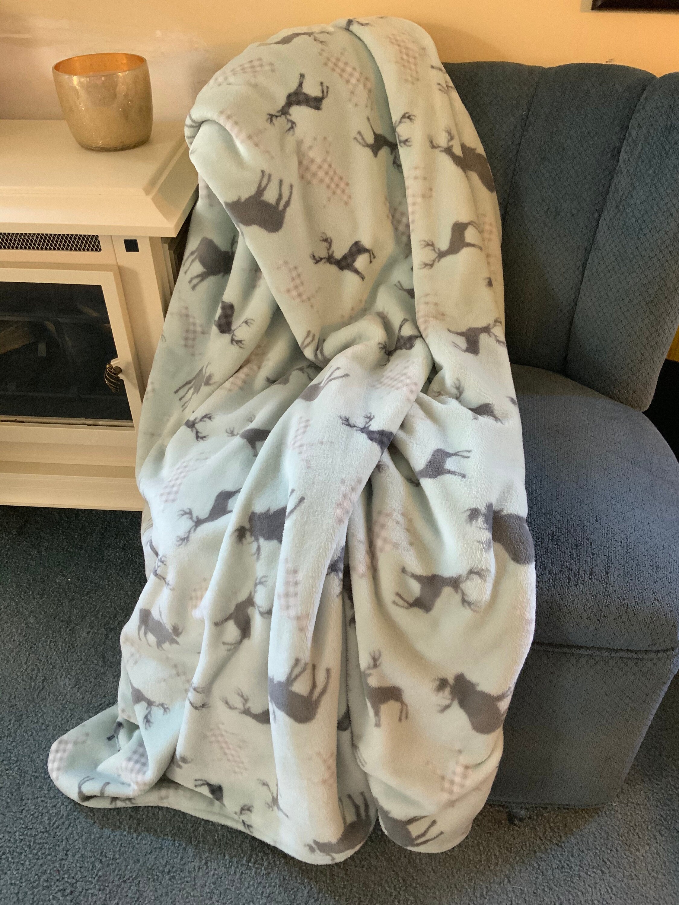 Winter deer adult plush blanket/throw Etsy
