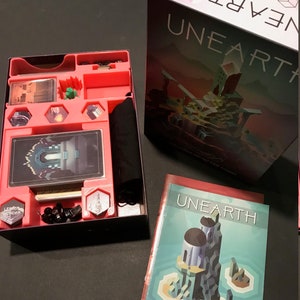 Unearth board game (plus expansion) box insert STL