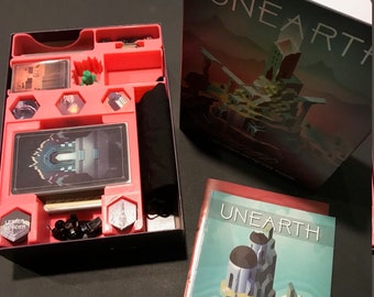 Unearth board game (plus expansion) box insert STL