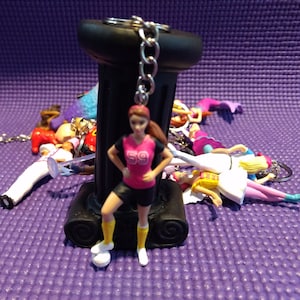 Barbie - Soccer player Keychain / Key Ring / Key Chain / Keys
