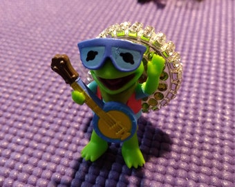 Disney&#39;s Muppet Babies - Kermit the Frog with glasses - Name badge / lanyard holder / Retractable ID Badge Reel / Work ID Badge