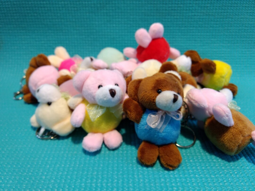 Plush Teddy Bear Keychain / Mini Bear Keychain / Stuffed Animals Bears / Key Ring / Key Chain