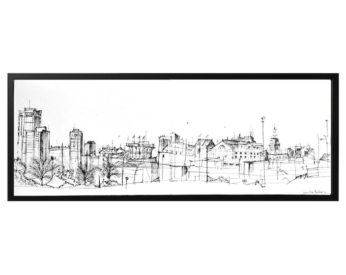 O PARROTE. Handrawing, A Coruña, Galicia, Spain, Original Vol-4, Architectural Sketch, Architecture Cityscape, Art,Framed Large size