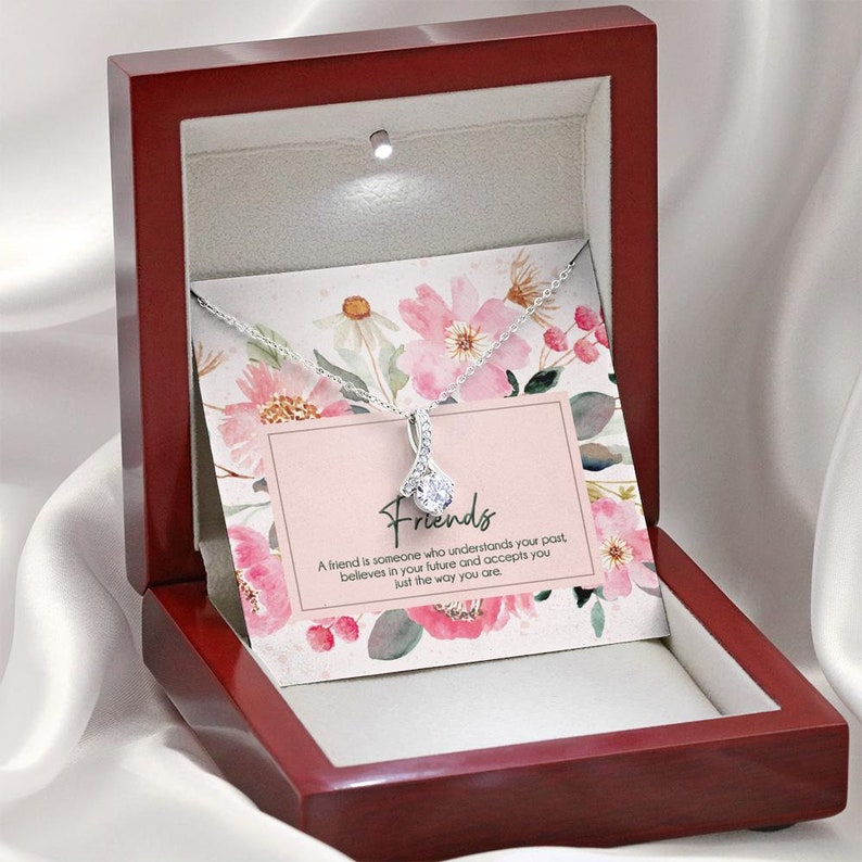 Mothers Day Best Friend Necklace Gift BFF Gold Gift BFF Jewelry Friends Forever Present Quotes 14kt Gold Yellow Finish Gift for Friend
