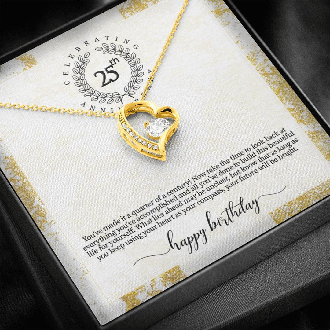 25th Birthday Jewelry Gift for Her 25th Birthday Necklace Gift for ...