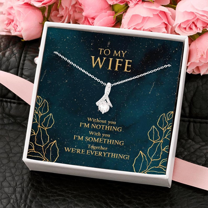 Thoughtful Gifts For Wife White Gold Necklace Birthday Gift Etsy