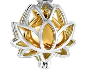 Asche Anhänger zum befüllen Ascheschmuck Lotusblume Edelstahl Mini Urne Silber Gold Gedenkschmuck Kette Verstorbene Herz Mit Gravur