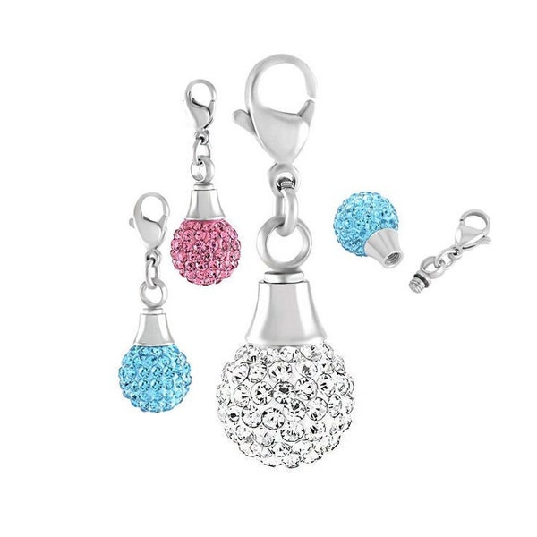 Urnes remplissables Charms Pendentif Mendiant Bracelet Frêne Bijoux Souvenir Humain Pet Ash Pendentif Bracelet Boule de Cristal Compatible