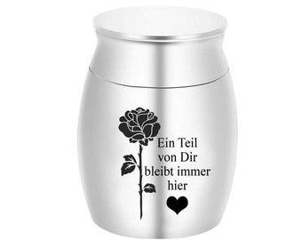 Kleine Urne Asche oder Haar Andenken Aufbewahrung Personalisiert Mit Gravur Deckel Rose Herz Ascheschmuck Für Zu Hause Ein Teil Von Dir