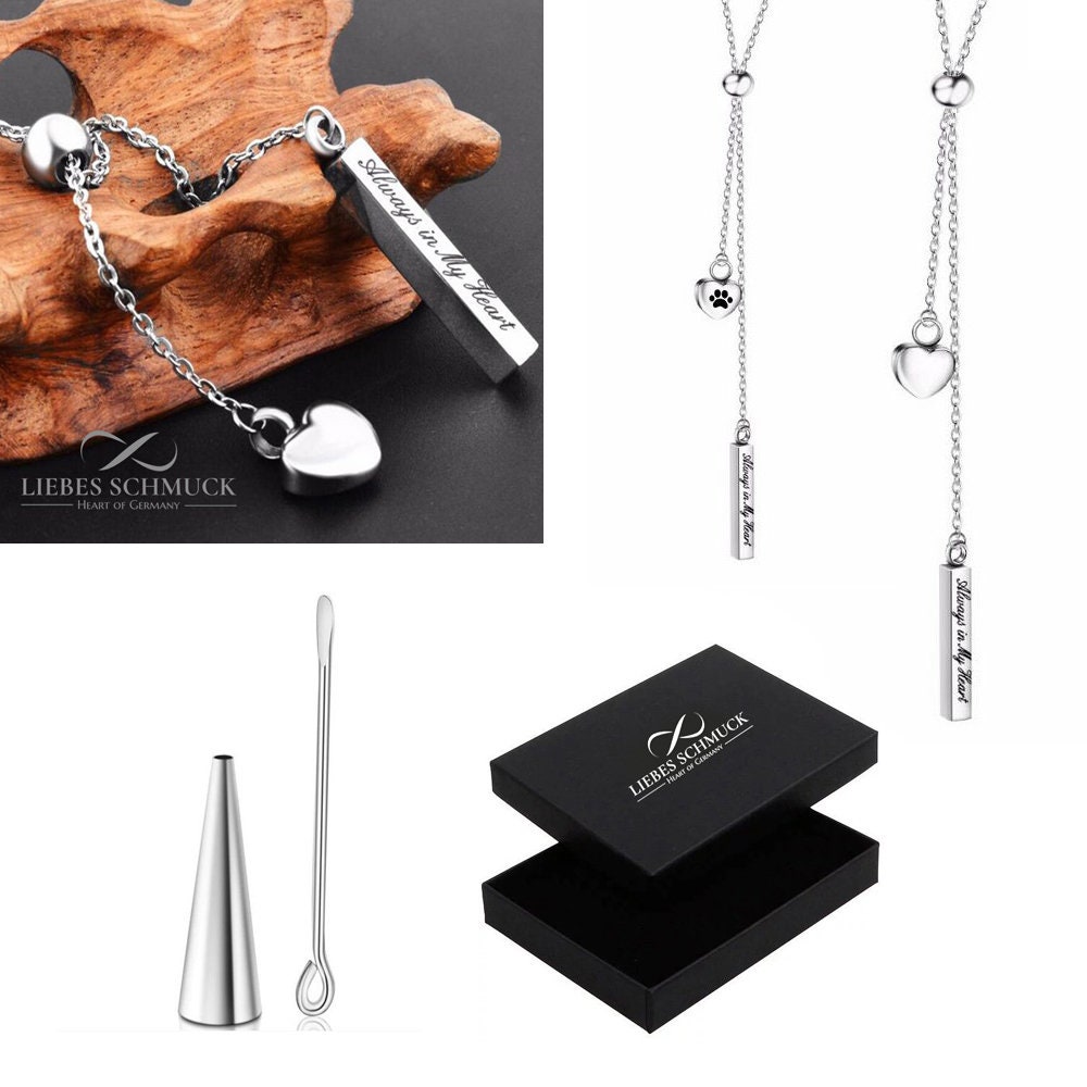 Ascheschmuck Gravur Kette Anhänger Asche Andenken Mensch Hund Etsy