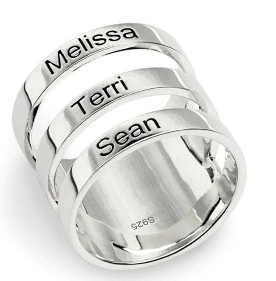 925 Silber Gravur Ring Namensring Familienring Name Datum Ich Etsy