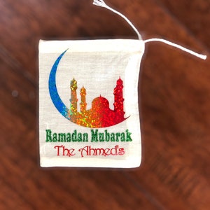 Ramadan Mubarak favor bags, Ramadan Kareem favor bags, Eid favor bags, Ramadan gift, personalized Ramadan favor bags, Islamic gifts