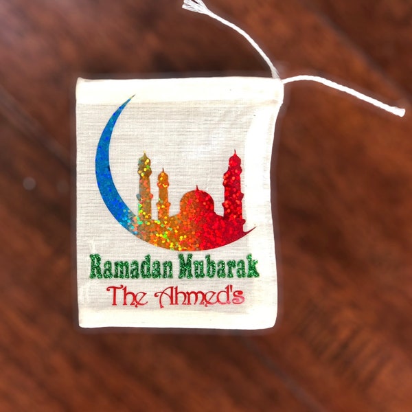 Ramadan Mubarak favor bags, Ramadan Kareem favor bags, Eid favor bags, Ramadan gift, personalized Ramadan favor bags, Islamic gifts