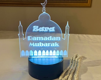 Luce LED Ramadan, regali islamici personalizzati, regalo Ramadan, regalo Ramadan Kareem, decorazioni Ramadan, lanterna Ramadan personalizzata