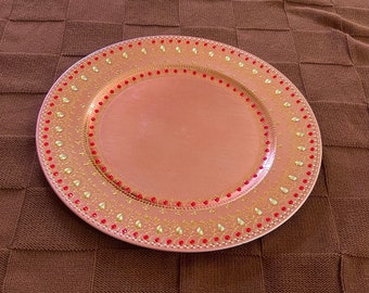 Henna thaal, diwali home decor, Indian festival, Mehndi thaal, indian wedding decor, hand painted charger plate, Mehndi party decor, henna