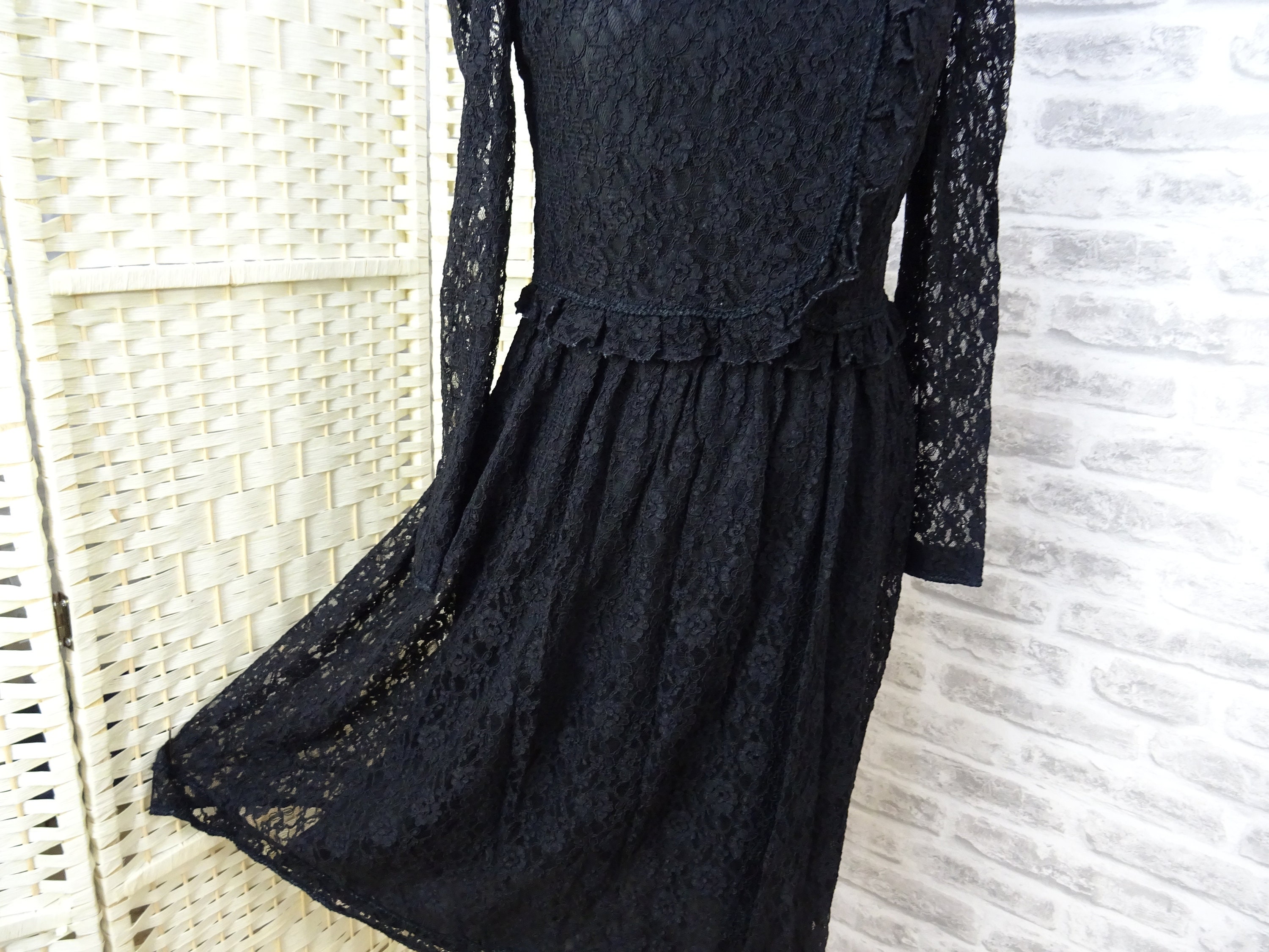 Vintage Black Lace Gothic Dress POSA DOLL Governess Size S - Etsy UK