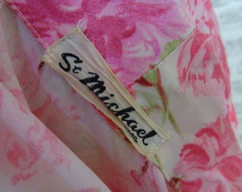 vintage St MICHAEL dressing gown house coat very pretty but not perfect 50s size M (E390)