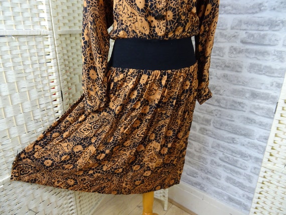 FRANK MASANDREA vintage silk dress 80s with jerse… - image 3
