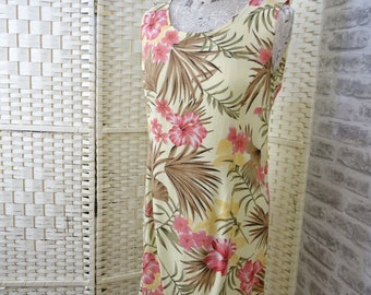 vintage BAHAMA BEACH Hawaiian tropical dress viscose size S (E75)