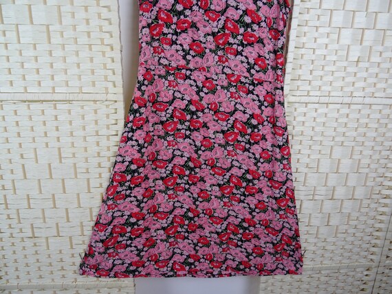 VINTAGE 90s viscose ditsy dress beach summer fest… - image 3