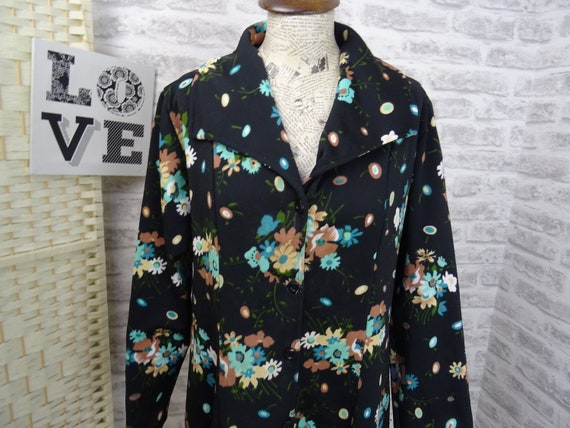 vintage crimplene shirt dress 70s/80s ditsy flora… - image 6