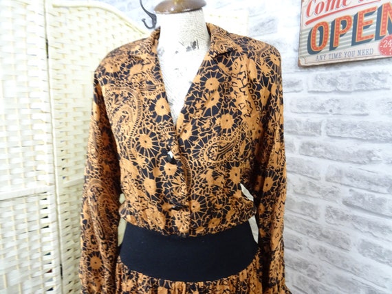 FRANK MASANDREA vintage silk dress 80s with jerse… - image 4