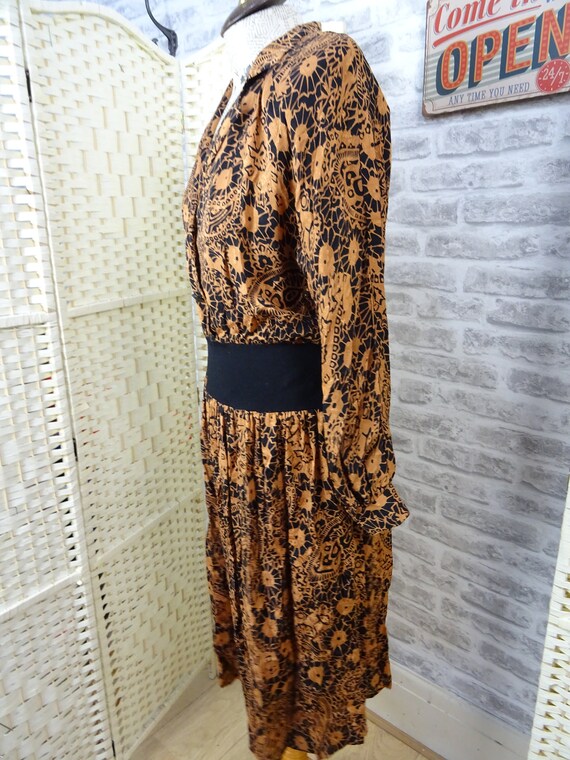 FRANK MASANDREA vintage silk dress 80s with jerse… - image 5