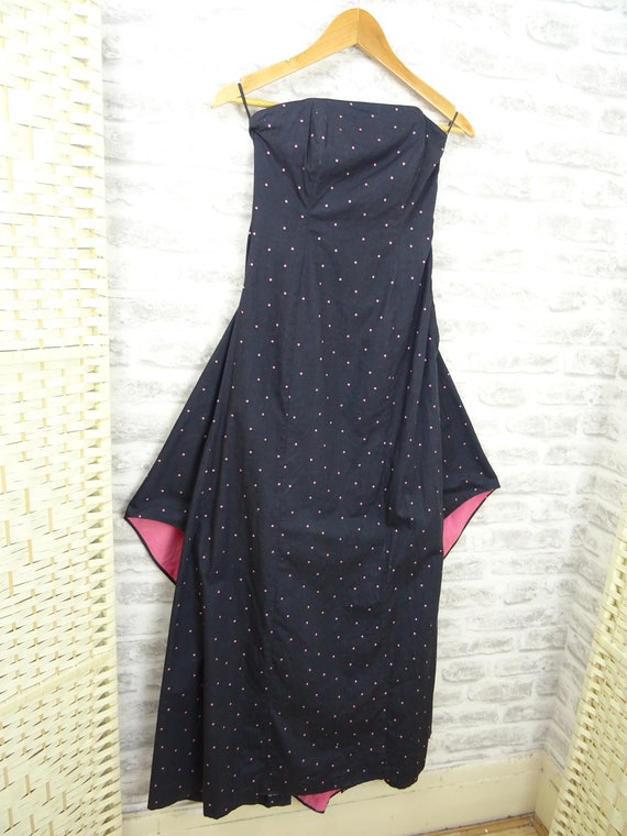 vintage repaired LAURA ASHLEY dress polkadot with… - image 1