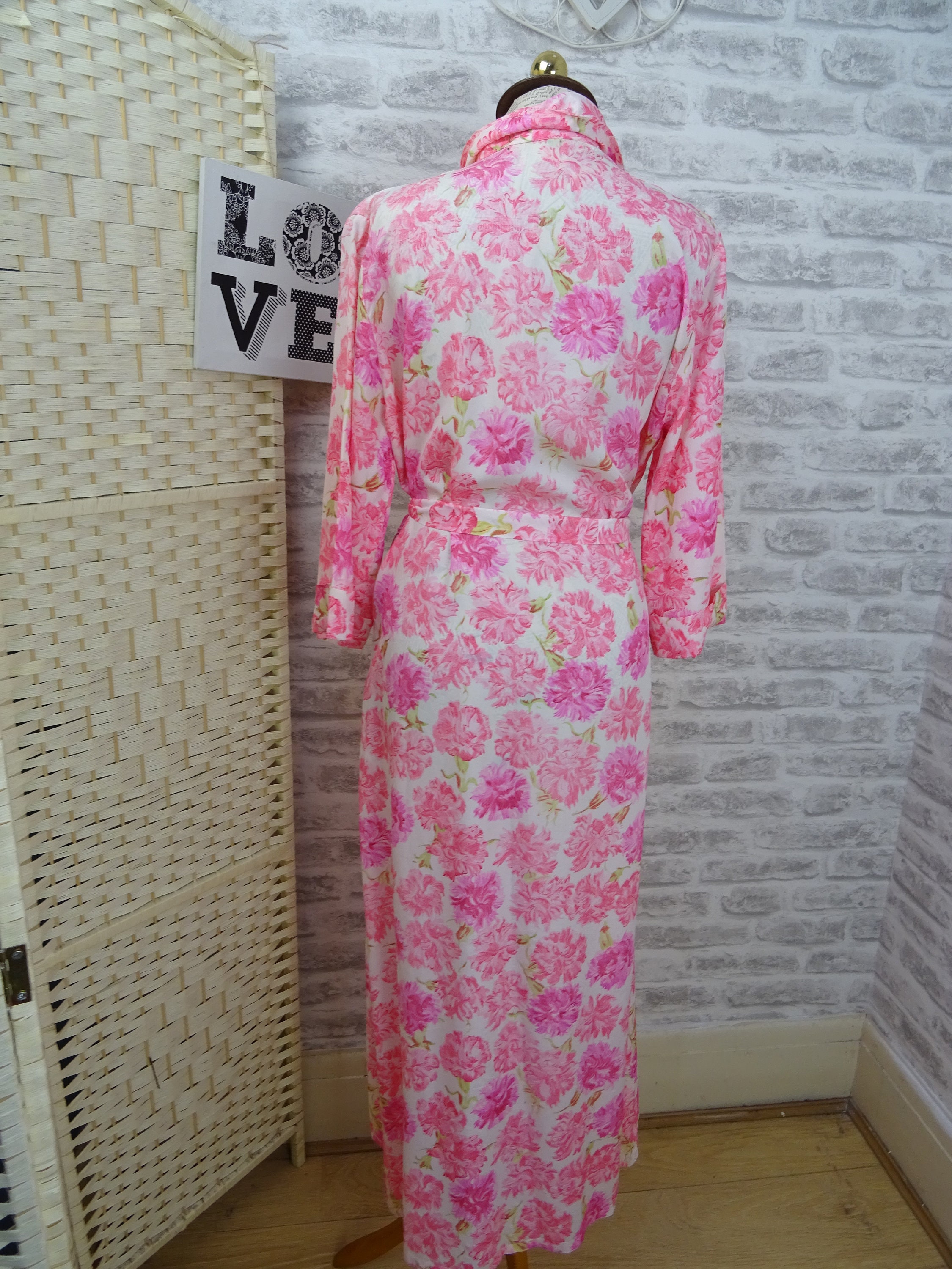 Vintage St MICHAEL Dressing Gown House Coat Very Pretty but Not Perfect