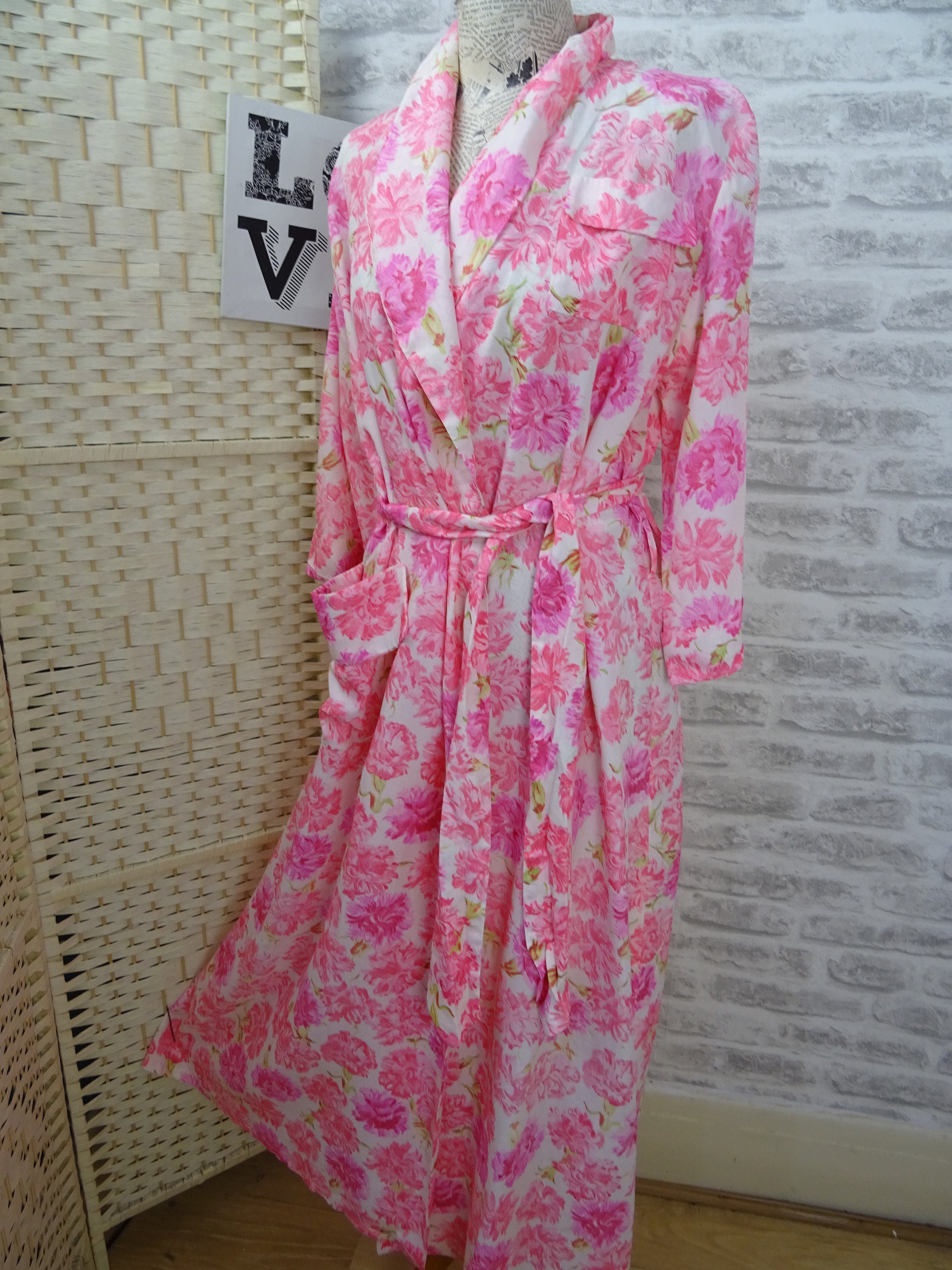 Vintage St MICHAEL Dressing Gown House Coat Very Pretty but Not Perfect