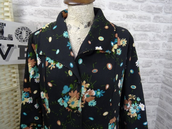 vintage crimplene shirt dress 70s/80s ditsy flora… - image 5