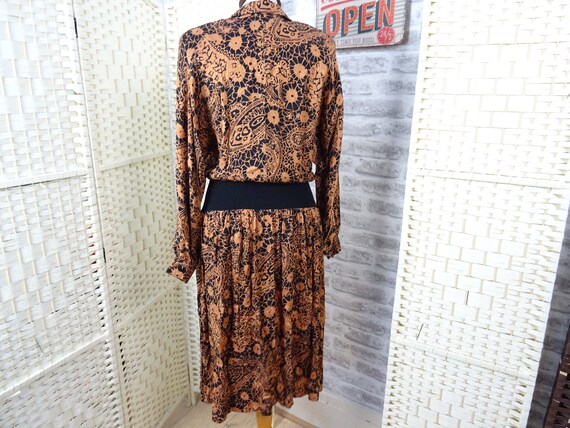 FRANK MASANDREA vintage silk dress 80s with jerse… - image 8