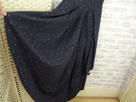 vintage repaired LAURA ASHLEY dress polkadot with… - image 6