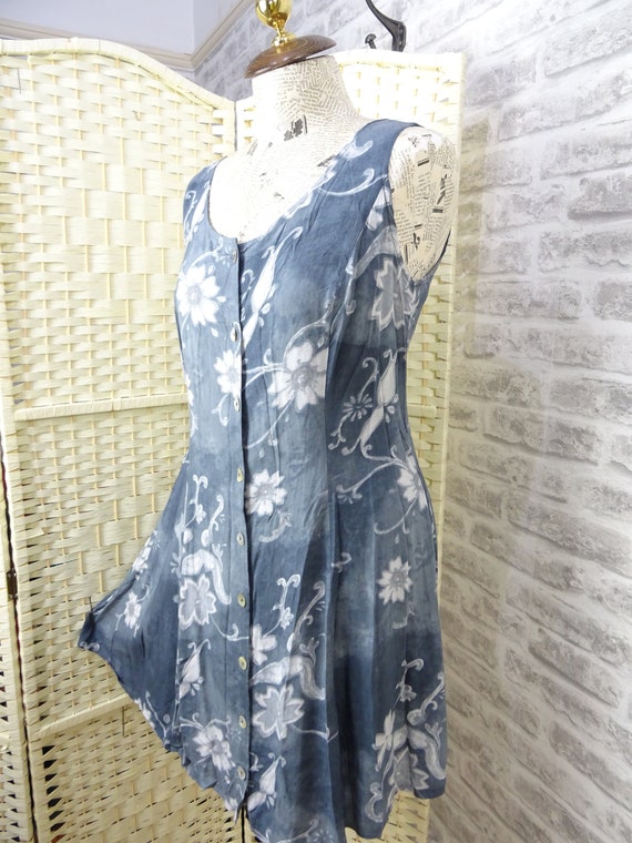 Vintage C A Nice Day Dress Fit and Flare Grey Viscose Boho Short Size M E253 Etsy Canada