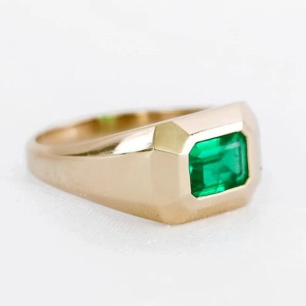 Men Emerald Ring - Etsy