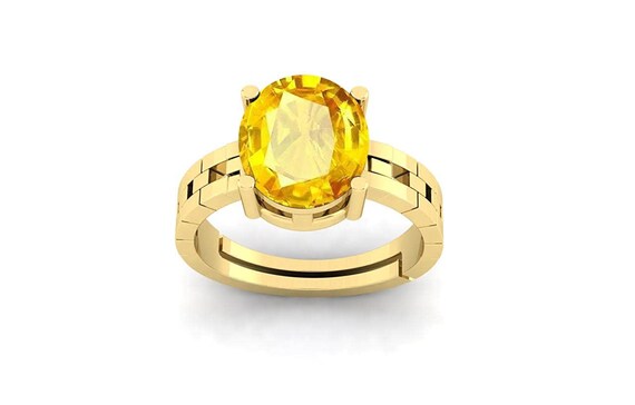 Buy Galaxy Gems Yellow Sapphire Stone 4 Ratti Gold Ring Srilankan पुखराज नग  Pukhraj Sone Ki Anguthi Natural Pushpraj Stone Original Certified  Pushparagam Jupiter Stone गोल्ड सोने की अंगूठी For Men &