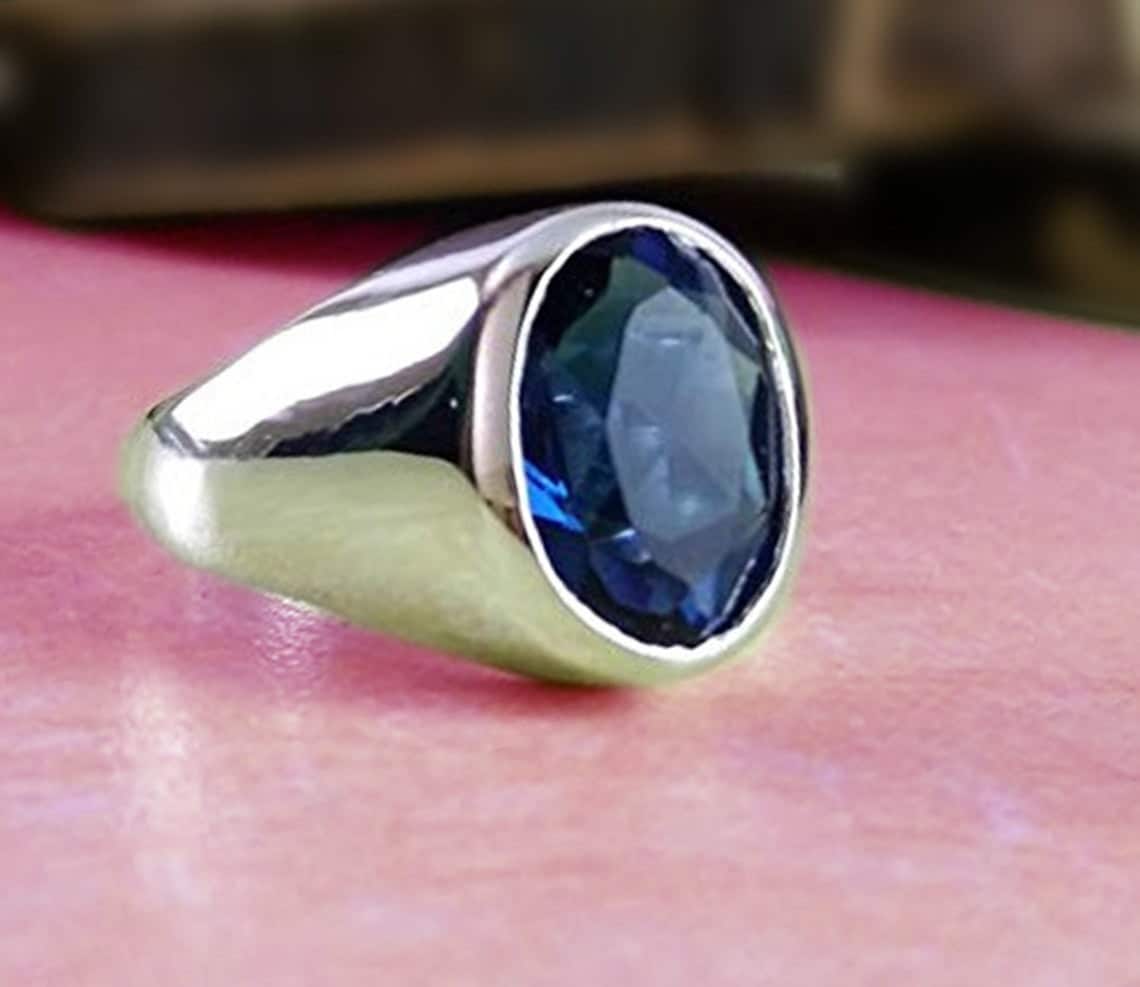 Neelam stone ring cheap design for man