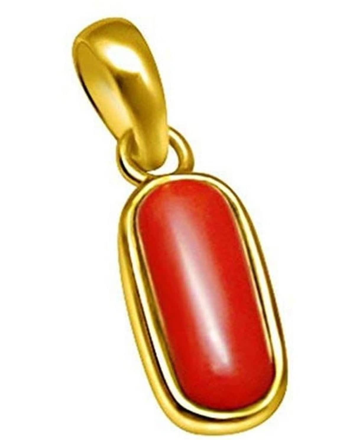 Pukhraj moonga moti sale pendant